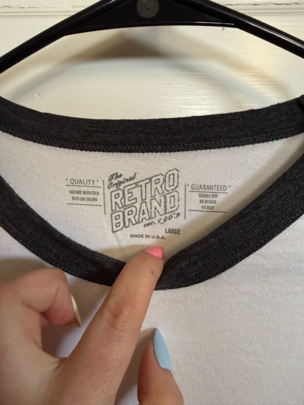 Nebraska Raglan Baseball Tee with Red Lettering - Picture 4 of 4